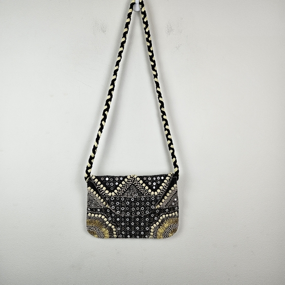 Big Buddha Handbags - Big Buddha Womens Banjo Beading Crossbody Bag Multicolor Size 13x9x1 Boho